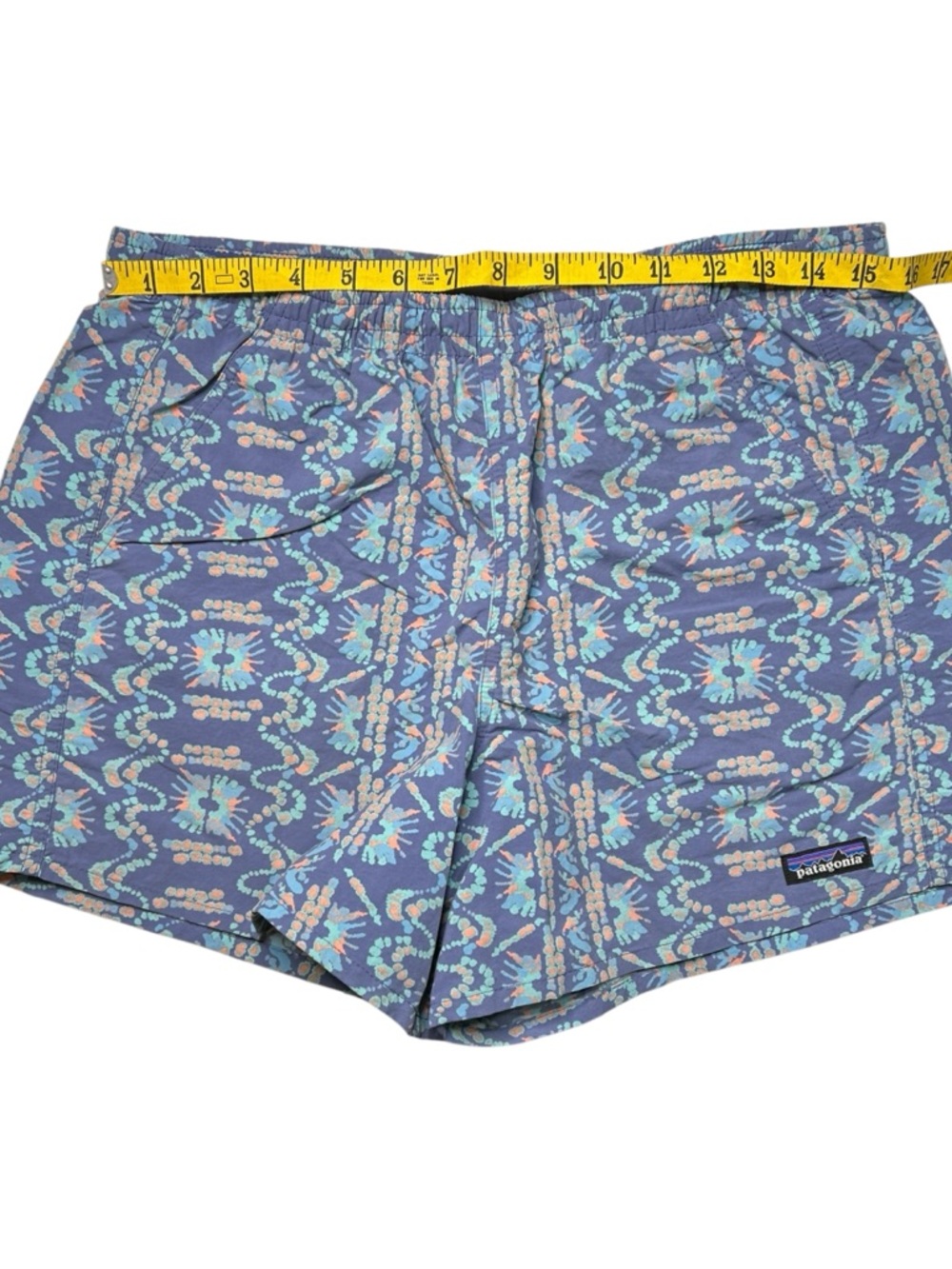 Patagonia Baggies Shorts 5" Current Blue Tropical Print Medium - Picture 8 of 11